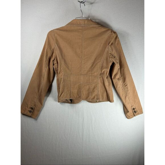 Preppy Ann Taylor LOFT Tan Corduroy Blazer Jacket Casual Fall Classic Y2K 10 - Picture 7 of 13